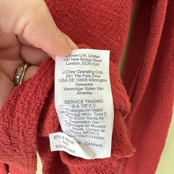 Madewell Texture & Thread Women’s Size S Red Long Sleeve Tie Front Top Casual - Picture 9 of 10